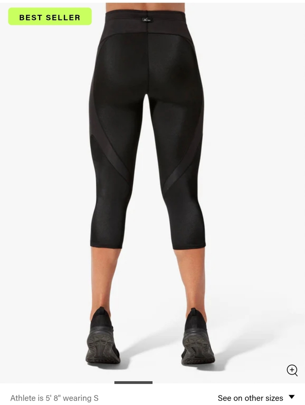 CW-X Black Performance 3/4 Compression Leggings - Picture 3 of 5